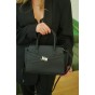 Жіноча сумка з натуральної шкіри чорна BAGS4LIFE 89189 з ремінцем
