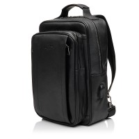 Чоловічий рюкзак з натуральної шкіри чорний BAGS4LIFE MAN 7189