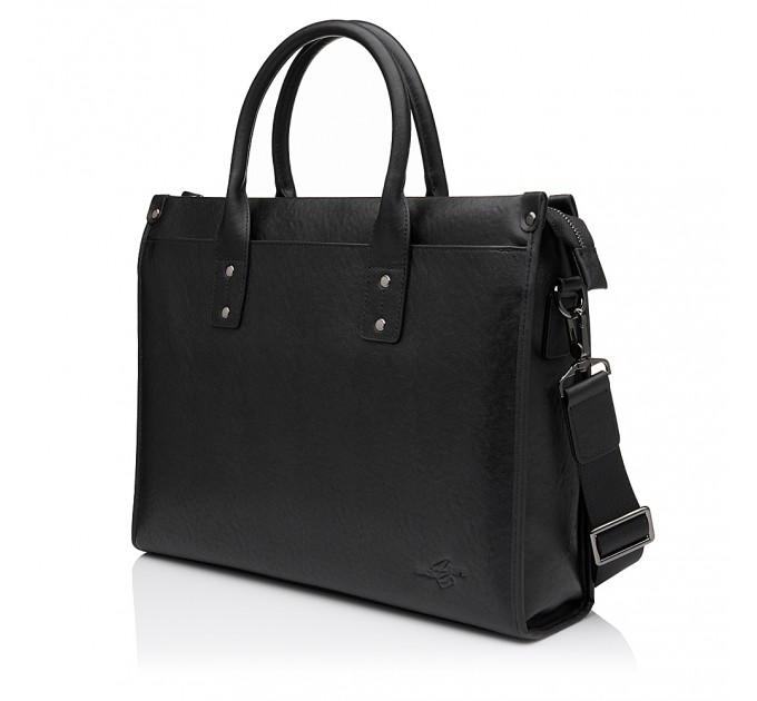 Чоловіча сумка-портфель з натуральної шкіри чорна BAGS4LIFE MAN 6930-3