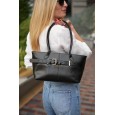 Жіноча сумка-багет з натуральної шкіри чорна BAGS4LIFE 3018 з ремінцем