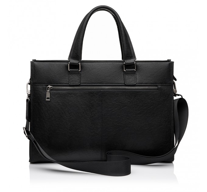 Чоловіча сумка-портфель з натуральної шкіри чорна BAGS4LIFE MAN 6920-3