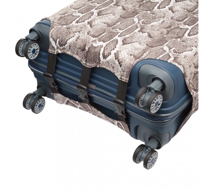 Чохол для валізи великий тканинний Vito Torelli пітон сірий