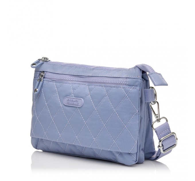 Сумка кросс-боди женская из полиэстера сиреневая BAGS4LIFE 88007 стеганный карман