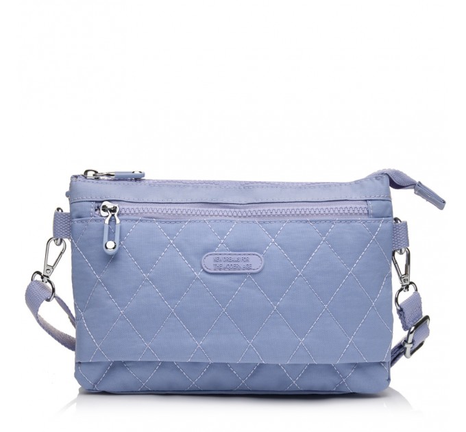 Сумка кросс-боди женская из полиэстера сиреневая BAGS4LIFE 88007 стеганный карман