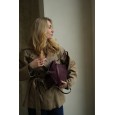 Сумка жіноча з натуральної шкіри та замші бордова BAGS4LIFE 9880-1 з ремінцями та брелоком
