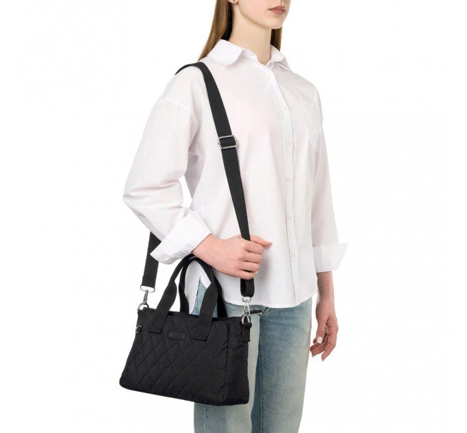 Жіноча сумка-тоут з поліестера черная BAGS4LIFE 88008 з ручками