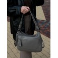 Жіноча сумка з натуральної шкіри сіра BAGS4LIFE 2062