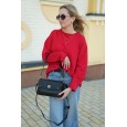 Жіноча сумка крос-боді з натуральної шкіри чорна BAGS4LIFE 2078 з клапаном та застібкою