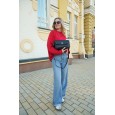 Жіноча сумка крос-боді з натуральної шкіри чорна BAGS4LIFE 2078 з клапаном та застібкою