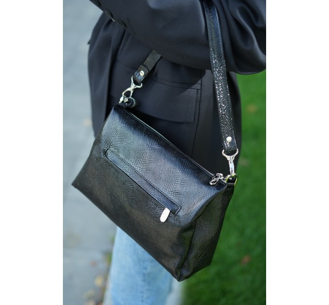 Сумка для жінок шкіряна чорна Vito Torelli 1065 5029 анаконда