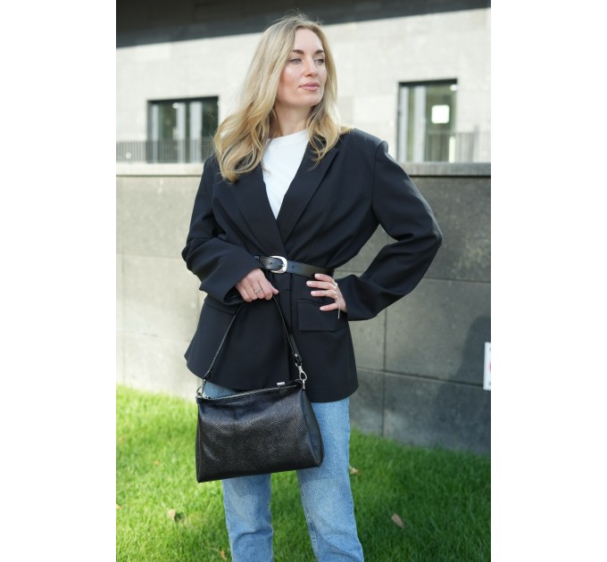 Сумка для жінок шкіряна чорна Vito Torelli 1065 5029 анаконда