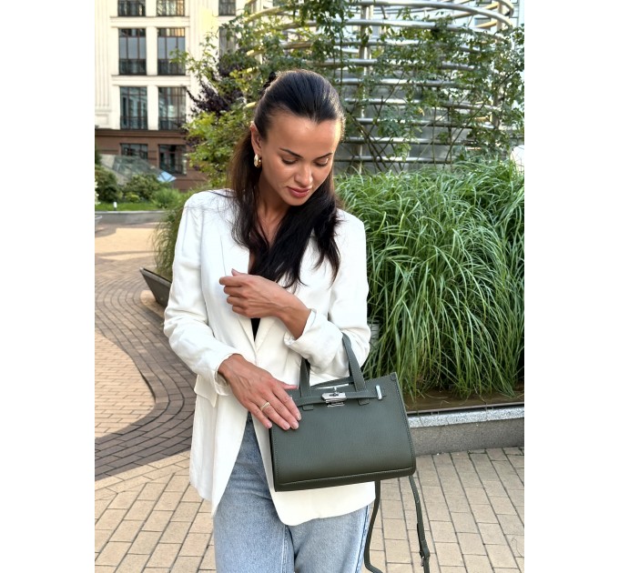 Женская сумка из натуральной кожи оливковая BAGS4LIFE 9330