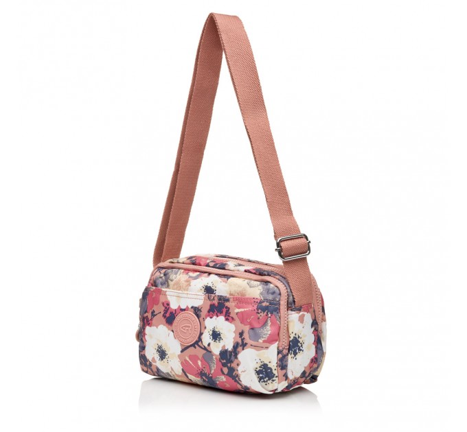 Сумка кросс-боди женская из полиэстера розовый принт BAGS4LIFE 91404