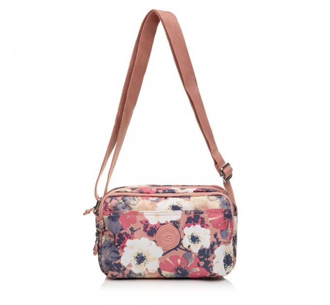 Сумка кросс-боди женская из полиэстера розовый принт BAGS4LIFE 91404