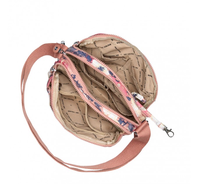Сумка кросс-боди женская из полиэстера розовый принт BAGS4LIFE 91404
