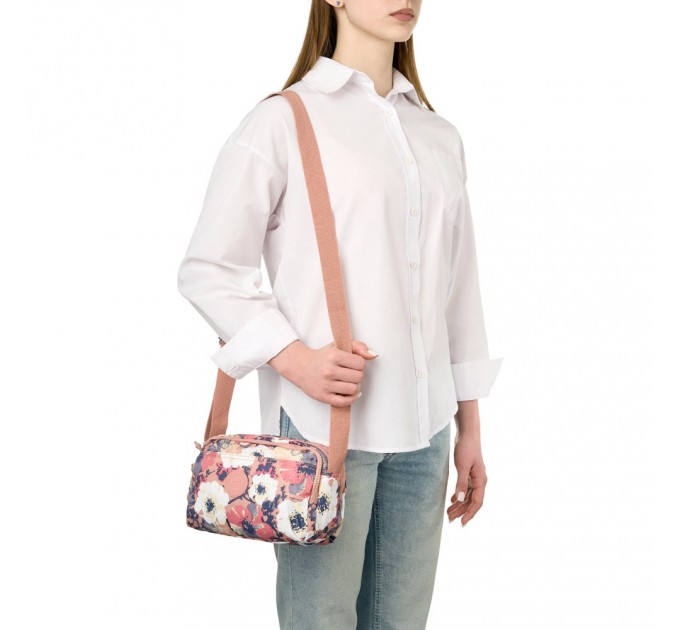 Сумка кросс-боди женская из полиэстера розовый принт BAGS4LIFE 91404