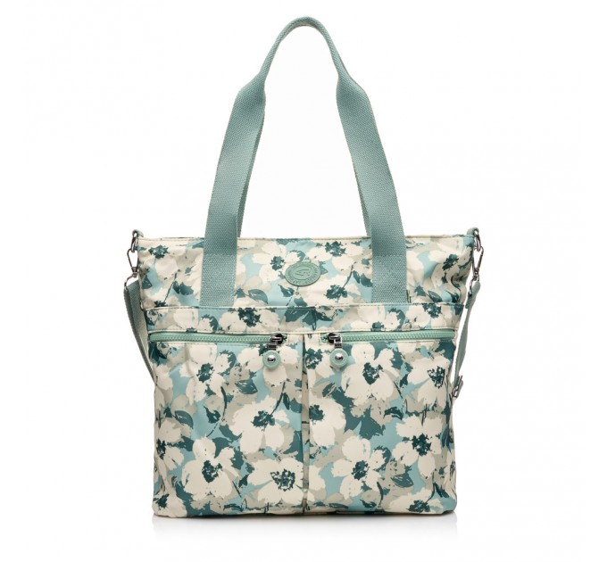 Жіноча сумка-шопер з поліестера зелений принт BAGS4LIFE 91003