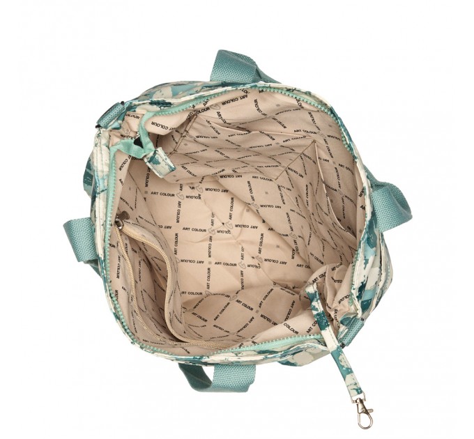 Жіноча сумка-шопер з поліестера зелений принт BAGS4LIFE 91003