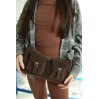 Женская сумка из натуральной замши и кожи коричнева BAGS4LIFE 6075F с накладными карманами