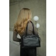 Сумка жіноча з натуральної шкіри чорна BAGS4LIFE 5139 з ремінцями