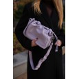 Жіноча сумка з натуральної шкіри лавандова BAGS4LIFE 99-57 з затяжками