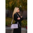 Жіноча сумка з натуральної шкіри лавандова BAGS4LIFE 99-57 з затяжками