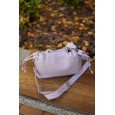Жіноча сумка з натуральної шкіри лавандова BAGS4LIFE 99-57 з затяжками