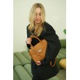 Жіноча сумка з натуральної шкіри руда BAGS4LIFE 89189 з ремінцем