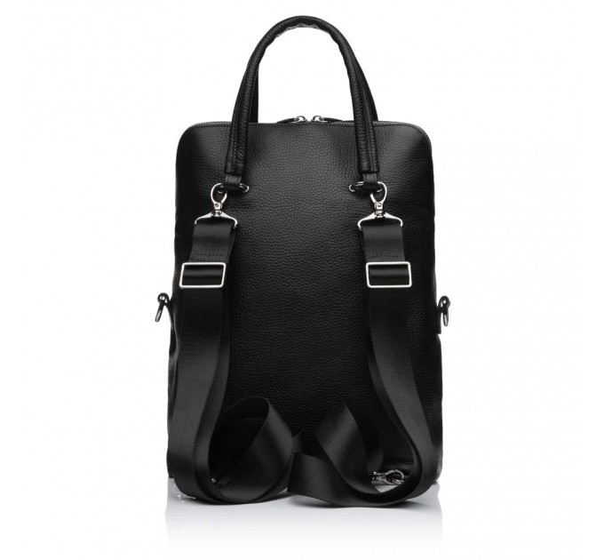 Рюкзак для женщин кожаный черный Vito Torelli 1039