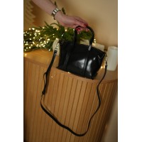 Жіноча сумка-тоут з натуральної шкіри чорна BAGS4LIFE 8866 з ручками