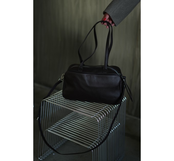 Женская сумка-багет из натуральной кожи коричневая BAGS4LIFE 8586