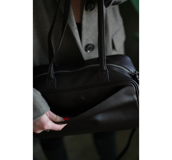 Женская сумка-багет из натуральной кожи коричневая BAGS4LIFE 8586