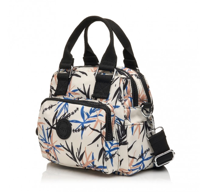 Сумка женская из полиэстера черный принт BAGS4LIFE 91403 с двумя ручками