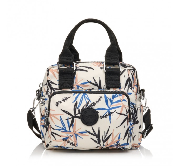 Сумка женская из полиэстера черный принт BAGS4LIFE 91403 с двумя ручками