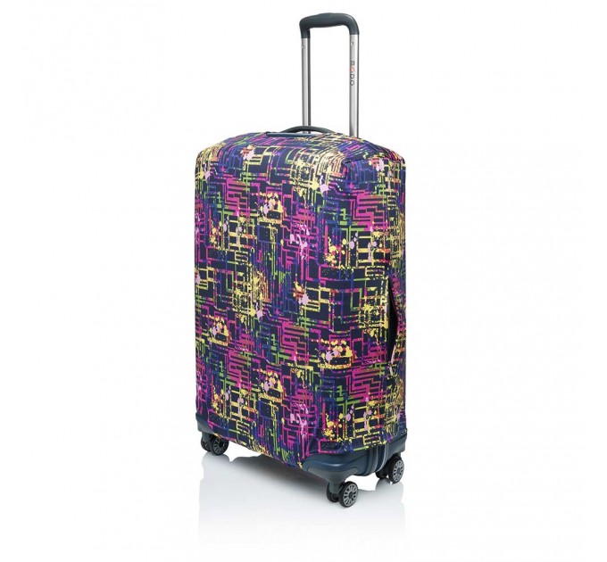 Маленький чохол для валізи Vito Torelli фіолетова абстракція лабіринт