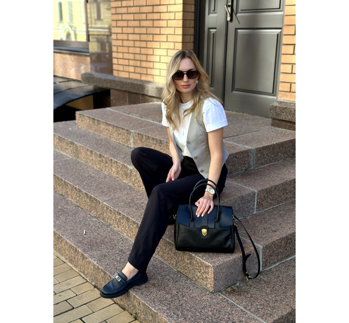 Сумка женская из натуральной кожи черная BAGS4LIFE 796