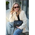 Жіноча сумка-портфель з натуральної шкіри чорна BAGS4LIFE 721 з ремінцем та ручкою