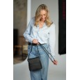 Жіноча сумка крос-боді з натуральної шкіри чорна BAGS4LIFE 55009 з клапаном