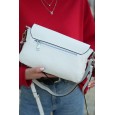 Жіноча сумка крос-боді з натуральної шкіри біла BAGS4LIFE 2078 з клапаном та застібкою