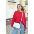 Жіноча сумка крос-боді з натуральної шкіри біла BAGS4LIFE 2078 з клапаном та застібкою