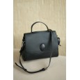 Женская сумка-портфель из натуральной кожи черная BAGS4LIFE 79030 с клапаном и ручкой