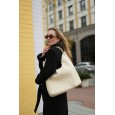Женская сумка-мешок из натуральной кожи молочная BAGS4LIFE 9779