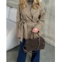 Сумка жіноча з натуральної шкіри та замші коричнева BAGS4LIFE 9880-1 з ремінцями та брелоком