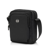 Сумка крос-боді вертикальна жіноча з поліестера чорна EPOL 6105-05 з кишенею