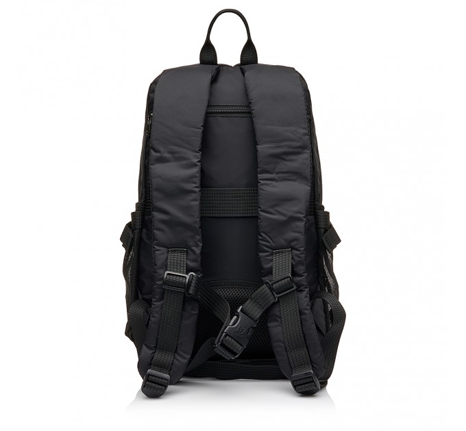 Чоловічий рюкзак з поліестера чорний VOLUNTEER 1876-02 з двома передніми карманами