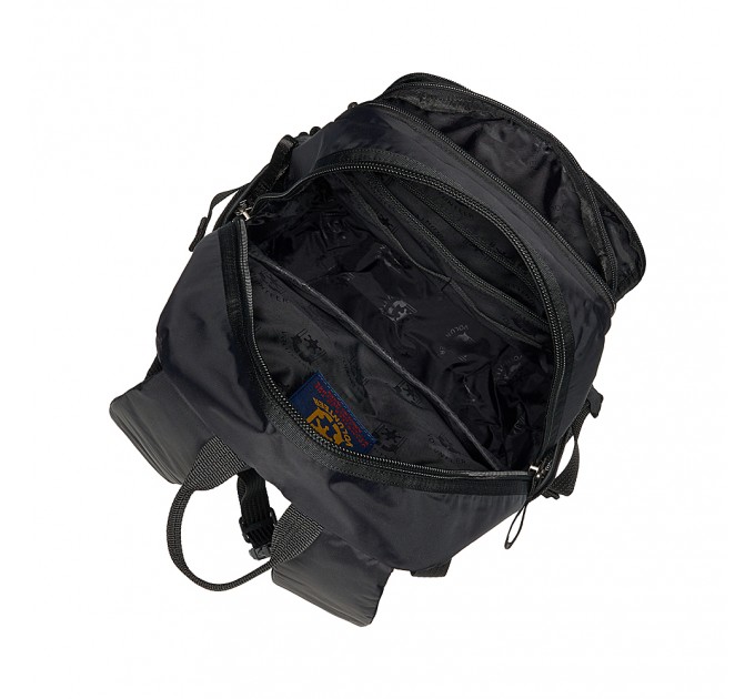 Чоловічий рюкзак з поліестера чорний VOLUNTEER 1876-02 з двома передніми карманами