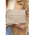 Женская сумка-месенджер из натуральной кожи серо-бежевая BAGS4LIFE 6065 прямоугольная