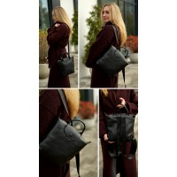Сумка-рюкзак женская из натуральной кожи чорная BAGS4LIFE 2213 Сумка-рюкзак женская из натуральной кожи чорная BAGS4LIFE 2213