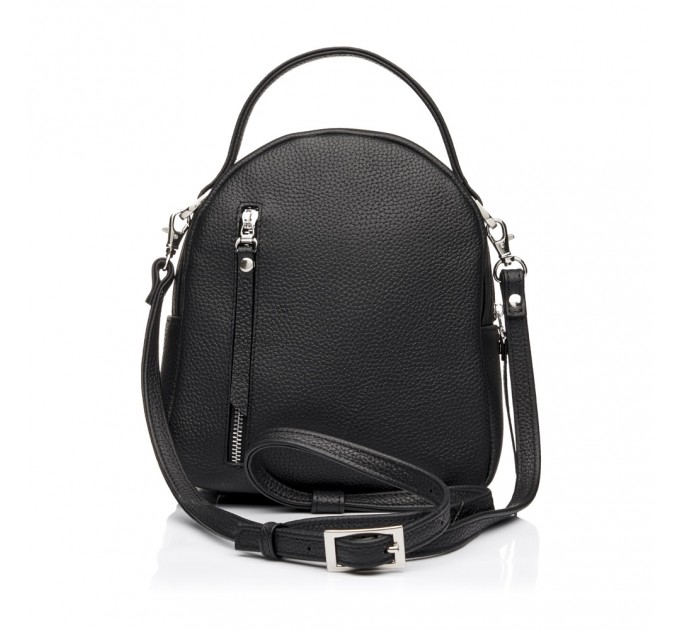 Жіночий рюкзак-сумка з натуральної шкіри чорний Vito Torelli 1071 1000