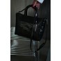Женская сумка-тоут из натуральной кожи черная BAGS4LIFE HW-8603 с обвесом на ручке